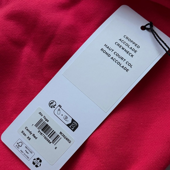 Candy Red Cropped Alo Crewneck - Picture 3 of 5